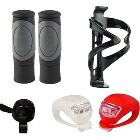 Resim BİSİKLET SOFT ELCİK AVUÇ İÇİ DESTEKLİ & AKSESUAR SETİ ( SULUK KAF Siyah 