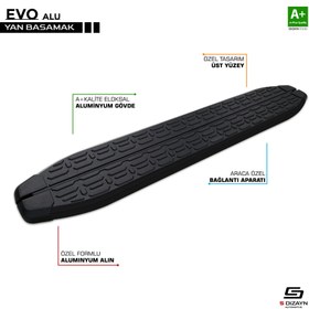 Resim S-Dizayn Ford Ranger 2 Evo Siyah Yan Basamak 193 Cm 2006-2013 