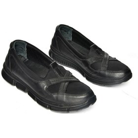 Resim Fox Shoes R555076003 Siyah Hakiki Deri Comfort Ortopedik Taban Kadın Ayakkabı 001 