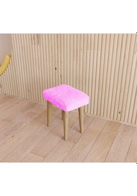 Resim Fahrettin Küçük Çocuk Sandalyesi Çocuk Oturağı Ahşap Sandalye Montessori Sandalye Puflu Pembe Yumuşak Sandalye Pembe 