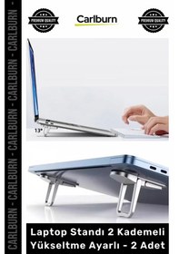 Resim Özel Üretim Ergonomik Katlanabilir Plastik Kaymaz Laptop Standı 2 Kademeli Yükseltme Ayarlı 2 Adet 