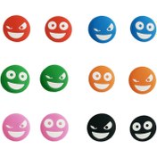 Resim 12 Adet Neşeli Çift Yüz Gülümseme & Şaşırmış İfadeli Silikon Tenis Raketi Titreşim Sönümlendirici - Renkli (Kırmızı, Yeşil, Mavi, Turuncu, Pembe, Siyah) Etkileyici Gözlerle, Kaymaz Tutuş Güçlendirici, Tenis Oyuncuları İçin Dayanıklı, Maçlar ve Antrenmanlar için Eğlenceli Hediye, Spor Malzemesi, Oyun Severler için Uzun Ömürlü Performans 