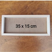Resim 35x15cm Ham Ahşap Çerçeveli Pano Camsız - Arkalık Sabit 
