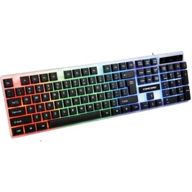 Resim TEKZONE Concord C-59 Gökkuşağı Nefes Efektli Aydınlatma Gaming Oyuncu Klavye Q TR 
