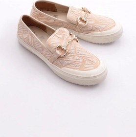 Resim Dgn Pm373-k2001 Kadin Metal Aksesuarli Loafer Ayakkabi Ten Keten 