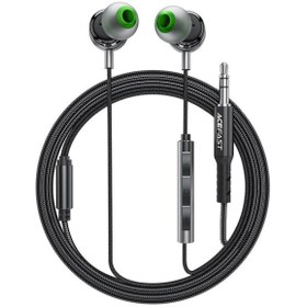 Resim Acefast 3.5mm Kablolu HD Mikrofonlu Kulaklık Uzaktan Kumandalı Aux Girişli Kulaklık 1.2 Metre - Siyah - L4 