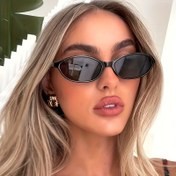 Resim Erkekler ve Kadınlar için 1 adet Retro Oval Moda Gözlükleri - Koyu Lensli Şık Küçük Çerçeve, Parlak Bitiş, Günlük Rahat Giyim İçin Mükemmel 
