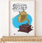 Resim Gramofonlu Poster 