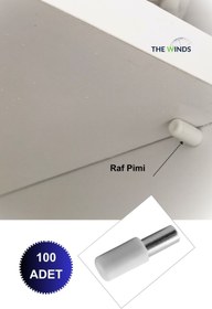 Resim THE WINDS Mobilya Dolap içi raf pimi, Raf tutucu pim, Dolap, kitaplık rafı pimi 100 Beyaz metal Başlı Raf Pimi 