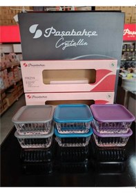 Resim Paşabahçe 950126 Frezya Cam Saklama Kabı 3 Parça Çok Renkli 