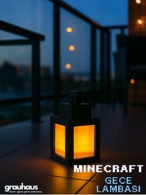 Resim GRAUHAUS Minecraft Gece Lambası Piksel Tasarımlı Dekor Işık 