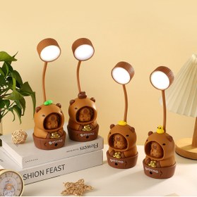 Resim HEDİYE FİKRİ Capybara Çocuk Masa Lambası USB Şarjlı, 360° Döner Kurbağalı 