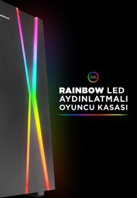 Resim Rampage X-max 1*120mm Fan Tempered Camlı Gaming Oyuncu Kasası 