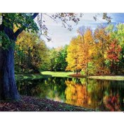 Resim Elmas Resim Sergisi Matkap Taklidi Elmas Nakış El Yapımı İğne Güzel Sonbahar Resimleri 30x40cm 