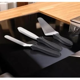 Resim CetKing Paslanmaz Çelik Kaymaz Saplı 3'lü Spatula Seti 