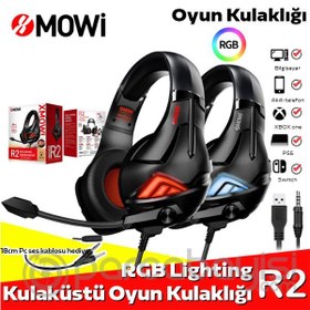 Resim Xmowi R2 Gaming Mikrofonlu Rgb Oyuncu Kulaklılığı Gurultu Engelleyici Kulaklik 