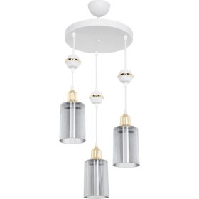 Resim Şık 3'lü Beyaz ve Füme Çok Amaçlı Oturma ve Yemek Odası Seti 