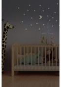 Resim Artikel Fosforlu Mini Yıldız ve Ay Yeşil Karanlıkta Parlar Çocuk Odası Sticker 24 Adet 