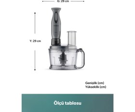 Resim Özbience Çok Fonksiyonlu Mutfak Robotu, Güçlü 2851H, Şık Antrasit Siyah Tasarım 