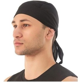 Resim Siyah Spor Başörtüsü Düz Renk Nefes Ekstra Yumuşak Ter Emme Hızlı Kuru Bisiklet Bandana Başörtüsü Kadın Erkek İçin Siyah 