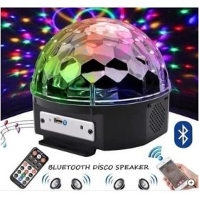 Resim Loggia Ledli Rgb Sese Duyarlı Disco Topu Kumandalı Mp3 Çalar Bluetooth USB ve SD Kart Okuyucu 