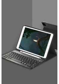 Resim Apple İpad Pro 12.9 2022 Kılıf Kc01 Smart Klavyeli Tablet Kılıfı - Siyah Diğer 