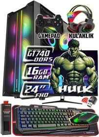 Resim Warbox Hulk Xeon X5650 16 GB 256 GB SSD + 250 GB HDD GT740 4 GB 24"W10P Masaüstü Bilgisayar 