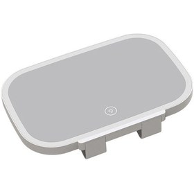 Resim Wezone Oto Güneşlik Ayna Led Işıklı, 3 Seviye Aydınlatma, Koltuk Önü Makyaj Aynası, Dahili Li-poly Batarya, Beyaz 