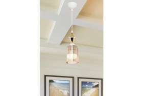 Resim Akses Karo Gold Tekli Optik Üçgen Bal Sarkıt Salon Yemek Odası Oturma Odası Antre Mutfak Çocuk Odası Yatak Odası 