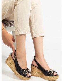 Resim Suins Twine Model Kadın Taşlı Platform Sandalet Siyah 