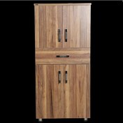 Resim Çok Amaçlı Dolap 130 Cm Hard Parlak Ceviz Suntalem 4Raf 1Çekmece 