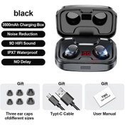 Resim Siyah Galaxy S25 Ultra S24 İçin Gürültü Azaltma Bluetooth Kulaklıklar Kablosuz Kulak İçi Müzik Kulaklıkları Binaural Şarj Kutusu Stereo 