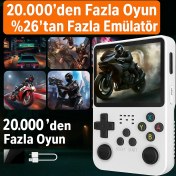 Resim Cosmostech R36S Retro El Konsolu – 3.5” 4K IPS Ekran, 20.000+ Oyun, 23 Emülatör, 64GB Hafıza Kartı, HDMI & Wi-Fi Destekli- Beyaz 