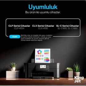 Resim Kingjet Samsung Uyumlu Clt-y504s Standart Kapasiteli Sarı Yellow Çipli Muadil Toner Clx-4195fn 