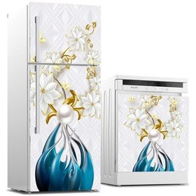 Resim Buzdolabı Ve Bulaşık Makinası Beyaz Eşya Sticker Kaplama 3D Çiçek (540884472) 