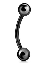 Resim 10 Mm Siyah Eğik Kavisli Kaş Piercing Çelik Dudak Helix Tragus Küpe 