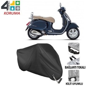 Resim Vespa Gts 250 Motosiklet Brandası ( Kilit Uyumlu - Siyah 