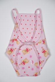 Resim Melomel Bebek Mayo Ayıcık Kalp Desenli Çıtçıtlı Özel Tasarım Pembe Çifttaraflı Teddy Rahat Bez Değişimi 