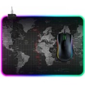 Resim Coofbe Rgb Işıklı Mouse Pad, 14 Işık Modlu Kaymaz Tabanlı Kauçuk Kumaş Mouse Pad 300*250*4MM 
