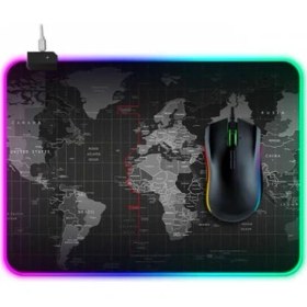 Resim Coofbe Rgb Işıklı Mouse Pad, 14 Işık Modlu Kaymaz Tabanlı Kauçuk Kumaş Mouse Pad 300*250*4MM 