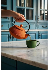 Resim Bambum Linden - Sümbül Döküm Demlik 750 Ml Turuncu Turuncu 