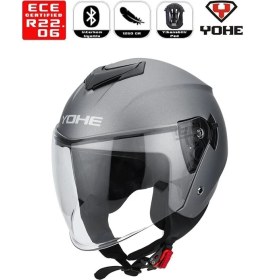 Resim Yohe Motosiklet Kaskı 852-MATT-SOLID-TITANIUM 
