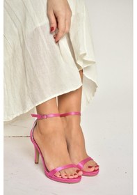 Resim Fox Shoes Y569716904 Fuşya Kumaş İnce Topuklu Kadın Abiye Ayakkabı Fuşya 