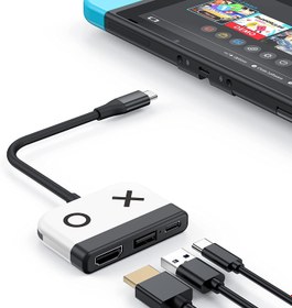 Resim GKEAPZA Nintendo Switch OLED için Switch Dock, 3'ü 1 Arada Anahtarlı TV Adaptörü, 4K HDMI, USB 3.0 Bağlantı Noktası, Tip C 65W PD Şarj, Nintendo Anahtarı/Anahtarı OLED için Taşınabilir Yerleştirme İstasyonu 