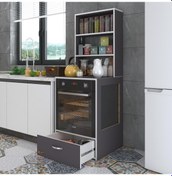 Resim Kenzlife ankastre fırın dolabı gönül gri 165*60*56 mutfak çekmeceli 