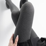 Resim 1 Çift Şık Kadınlar İçin Zayıflatıcı Tayt - Siyah ve Gri Retro Houndstooth Desen, Esnek Naylon Karışımı, Yan Çizgi Detay, İlkbahar ve Sonbahar İçin Mükemmel, Günlük Giyim Çorap|Vintage Şık Taytlar|Sıkı Kumaş 