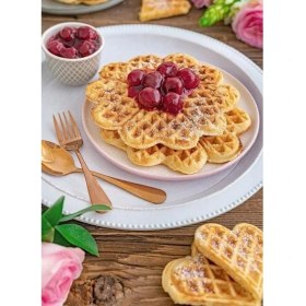 Resim Omake Sabit Ikili Waffle Makinesi Kalp Çiçek Ø190 