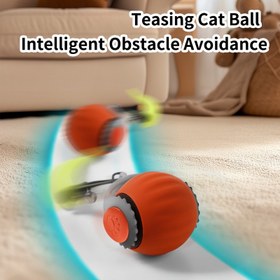 Resim Teasing Cat Ball - Akıllı Engel Giderme, Titreşimli ve Yuvarlanan Kedi Oyuncakları Yapay Tüylerle, USB Şarj Edilebilir Pil, Kapalı Oyunlar İçin İdeal, Kedi Oyun Saati | Titreşimli Kedi Oyuncakları | Dayanıklı Kedi Oyuncakları 