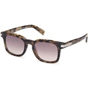 Resim ZEGNA Unisex Havana-Füme Organik (UV) Cam Selüloz Asetat (Selüloid) Kapalı Çerçeve Dikdörtgen Güneş Gözlü 