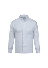 Resim Beyaz Comfort Fit Düğmeli Yaka Uzun Kollu Gömlek Beyaz 